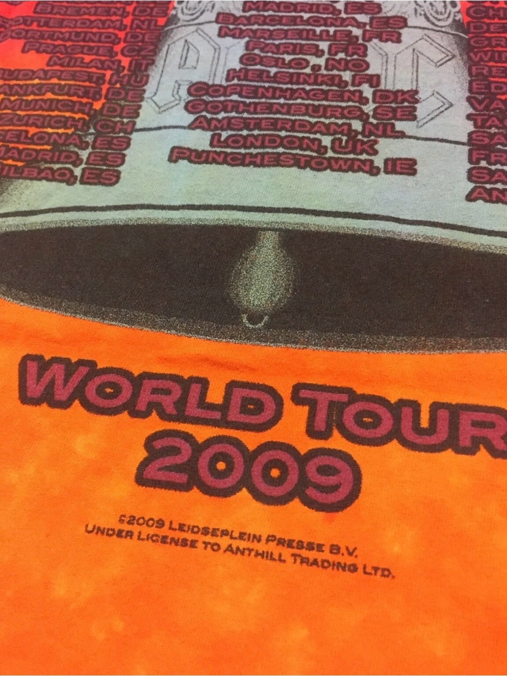 ACDC Black Ice T-Shirt World Tour 2009 Tie-Dye Size Medium AOP Rock Tee - Picture 7 of 12